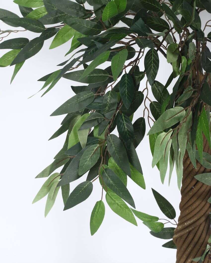 Artificial Ficus Tree Plastic Plants With Black Pot | 6 feet