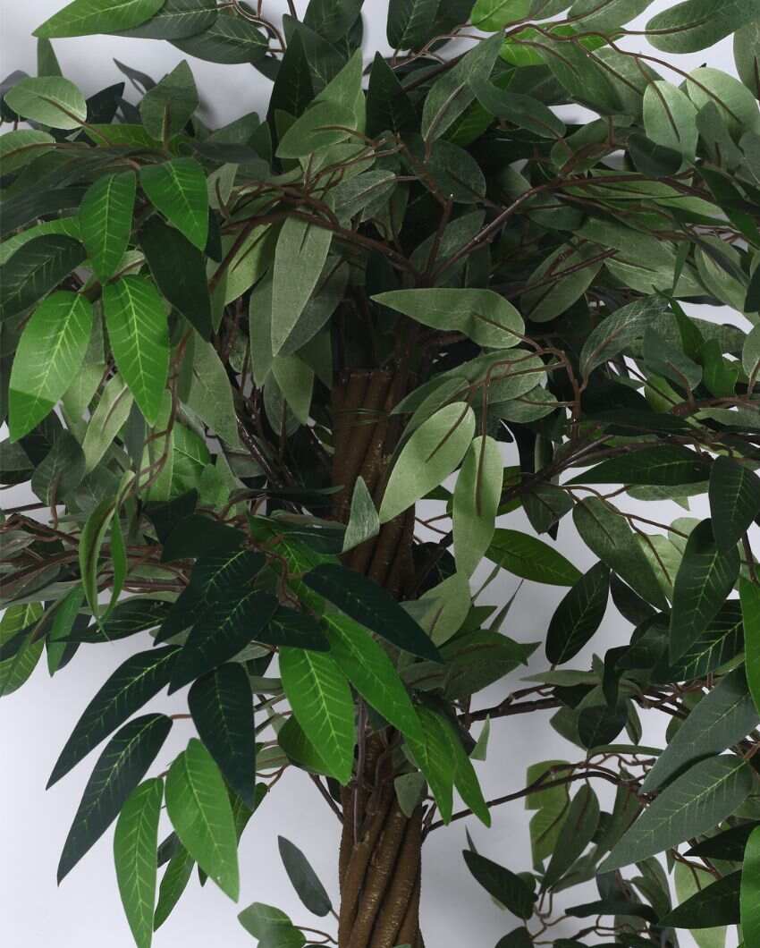 Artificial Ficus Tree Plastic Plants With Black Pot | 6 feet