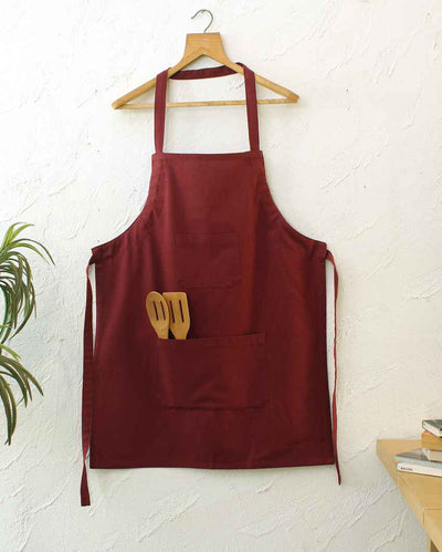 Saute & Serve Maroon Kitchen Apron | 23 x 32 inches