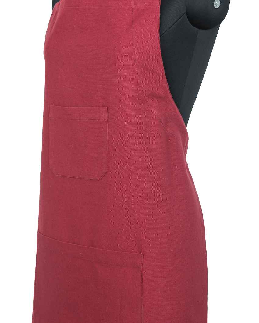 Saute & Serve Maroon Kitchen Apron | 23 x 32 inches