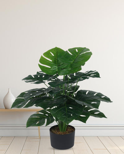 Monstera Real Touch Artificial Plant with Black Pot | 3 ft