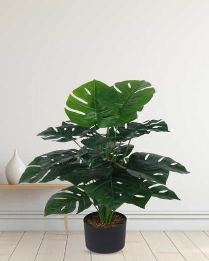 Monstera Real Touch Artificial Plant with Black Pot | 3 ft