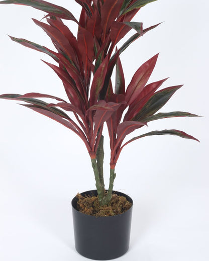 Artificial Dracaena Plastic Plants With Black Pot | 2.4 Feet