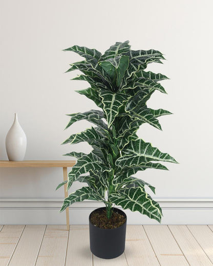 Happy Philo Artificial Plant with Black Pot | 3 ft