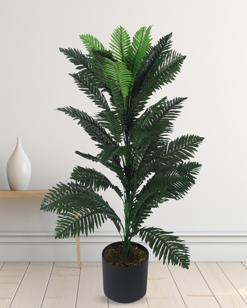 Boston Fern Artificial Plant with Black Pot | 3 ft