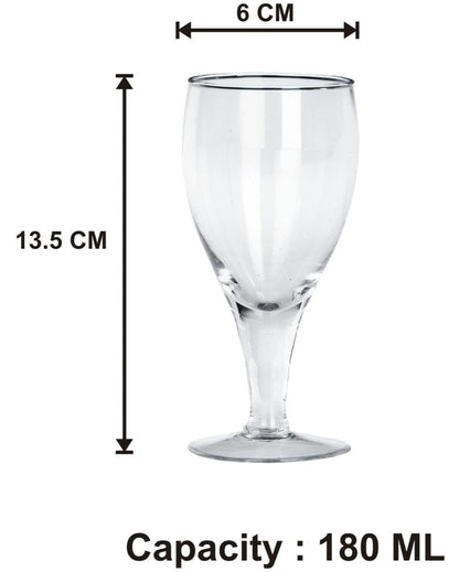Luminous Dining Experience Transparent Stemmed Wine Glass  | 180ml |  2 x 5 inches