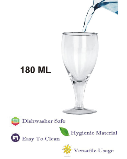 Luminous Dining Experience Transparent Stemmed Wine Glass  | 180ml |  2 x 5 inches