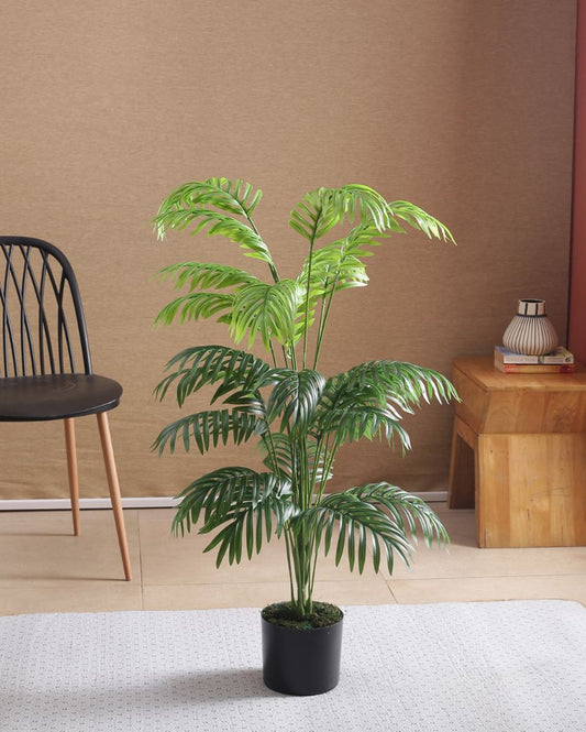 Artificial Areca Palm Plant For Home Décor With Black Pot | 43 Inches