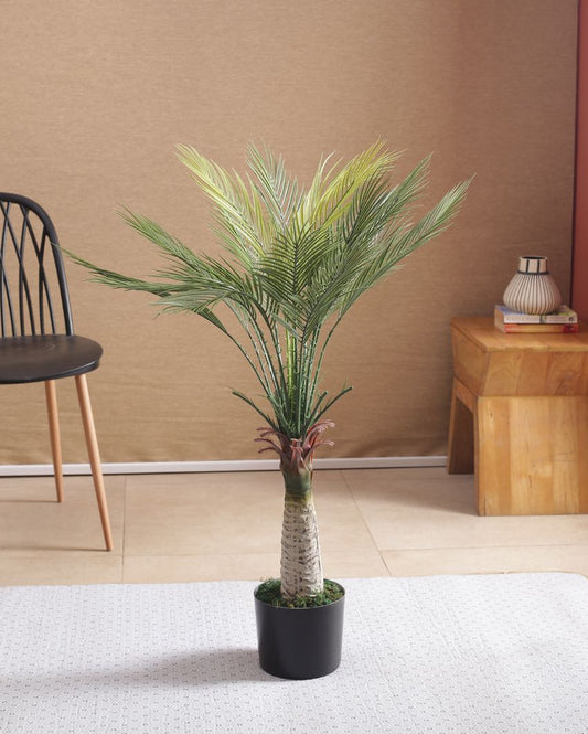 Artificial Bottle Areca Palm Plant For Home Decoring With Black Pot | 43 Inches
