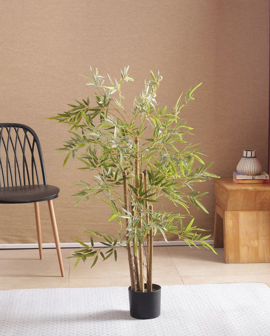 Artificial Green Bamboo Plant With Black Pot | 47 Inches 47 Inches