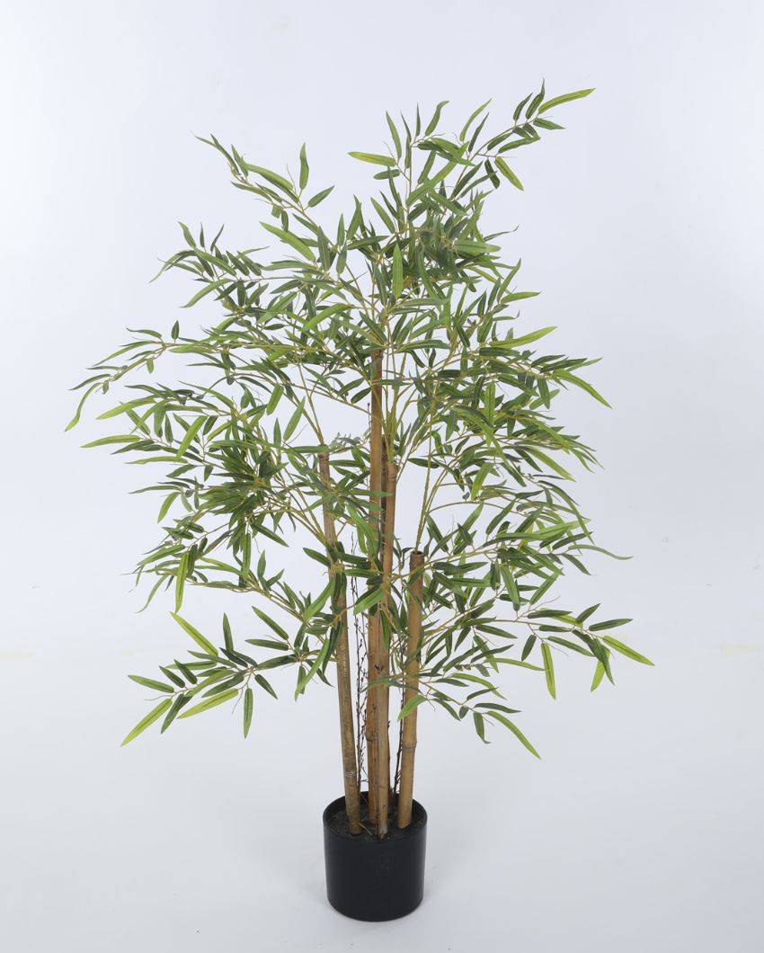 Artificial Green Bamboo Plant With Black Pot | 47 Inches 47 Inches