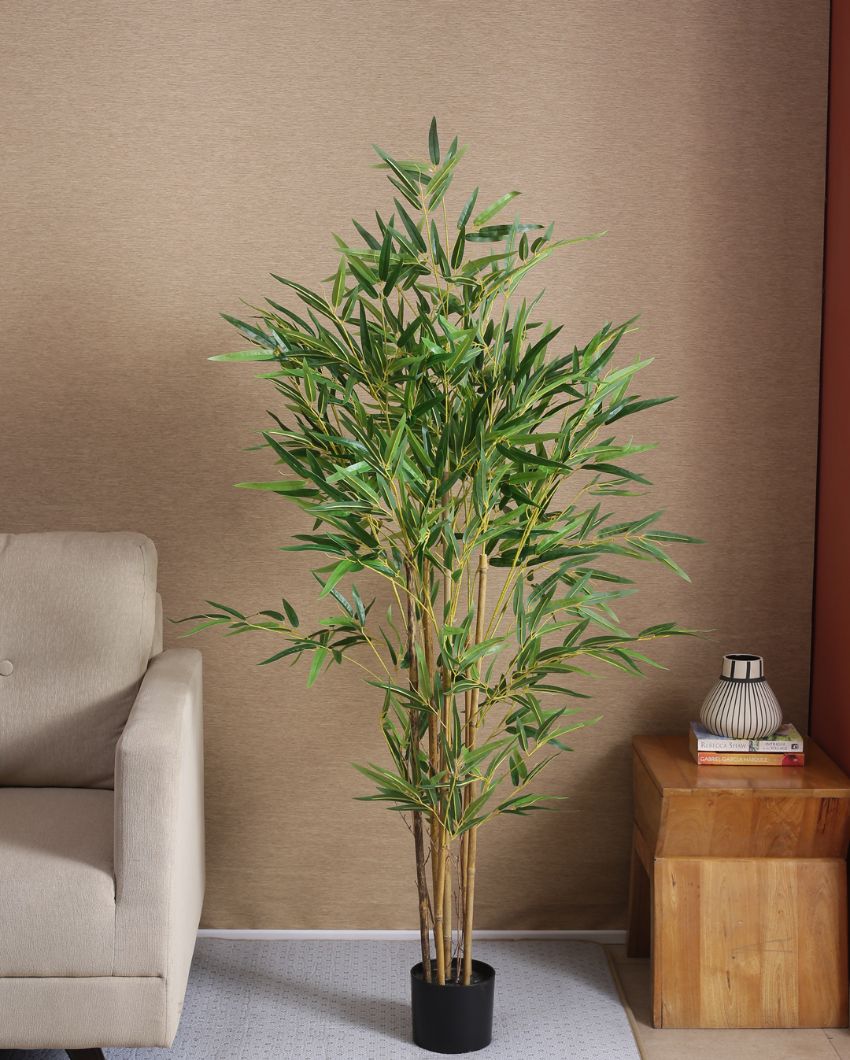 Artificial Green Bamboo Plant With Black Pot | 47 Inches 59 Inches