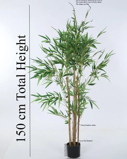 Artificial Green Bamboo Plant With Black Pot | 47 Inches 59 Inches