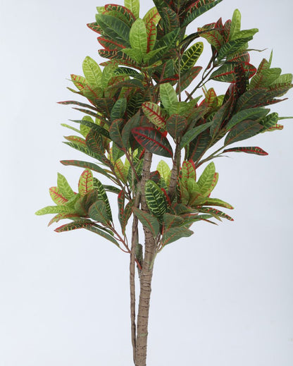 Artificial Croton Plant Natural Looking With Black Pot | 59 Inches