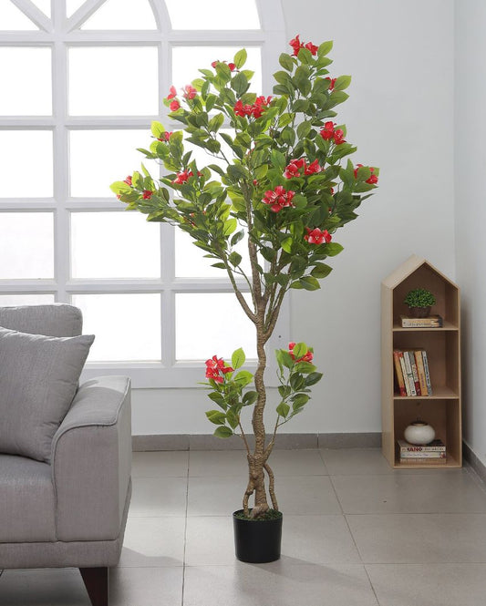 Bougainville Artificial Plant with Pot, Real Touch Technology, Perfect for Home Office Indoor Decoration