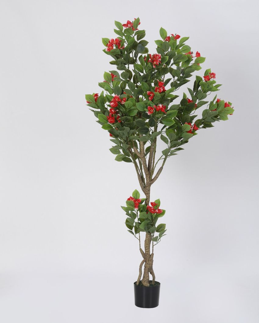 Bougainville Artificial Plant with Pot, Real Touch Technology, Perfect for Home Office Indoor Decoration