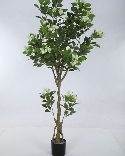 Artificial Bougainvillea Flowers Plant With Black Pot | 71 Inches White