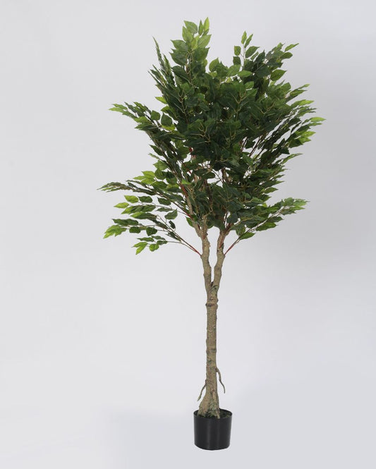 Artificial Ficus Tree in Pot Faux Plant Lifelike Green Fake Potted Tree