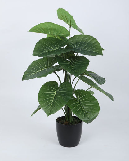 Pvc Rubber Silk  Artificial Plant With Black Pot | 26 Inches