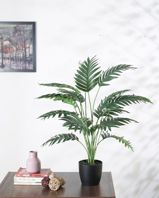 Beautiful Artificial Areca Palm Plant For Home Decoring With Black Pot | 33 Inches