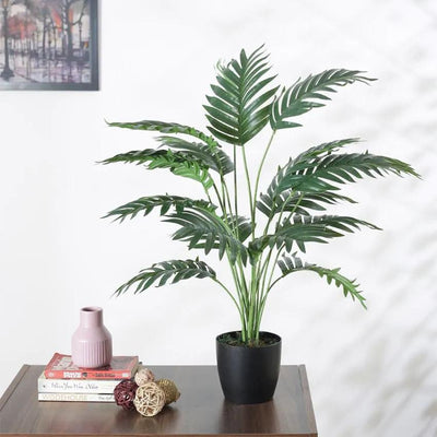 Beautiful Artificial Areca Palm Plant For Home Decoring With Black Pot | 33 Inches