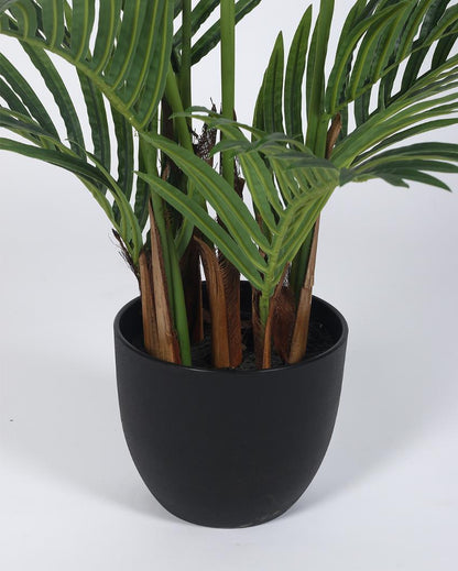 Palm Areca Big Leaves Real Touch Artificial Plant with Black Pot | 4 ft