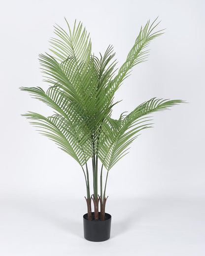 Areca Palm Big Leaves Real Touch Artificial Plant with Black Pot | 4 ft