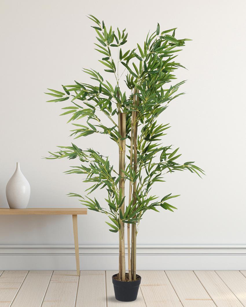 Bamboo Real Touch Artificial Plant with Black Pot | 5 ft