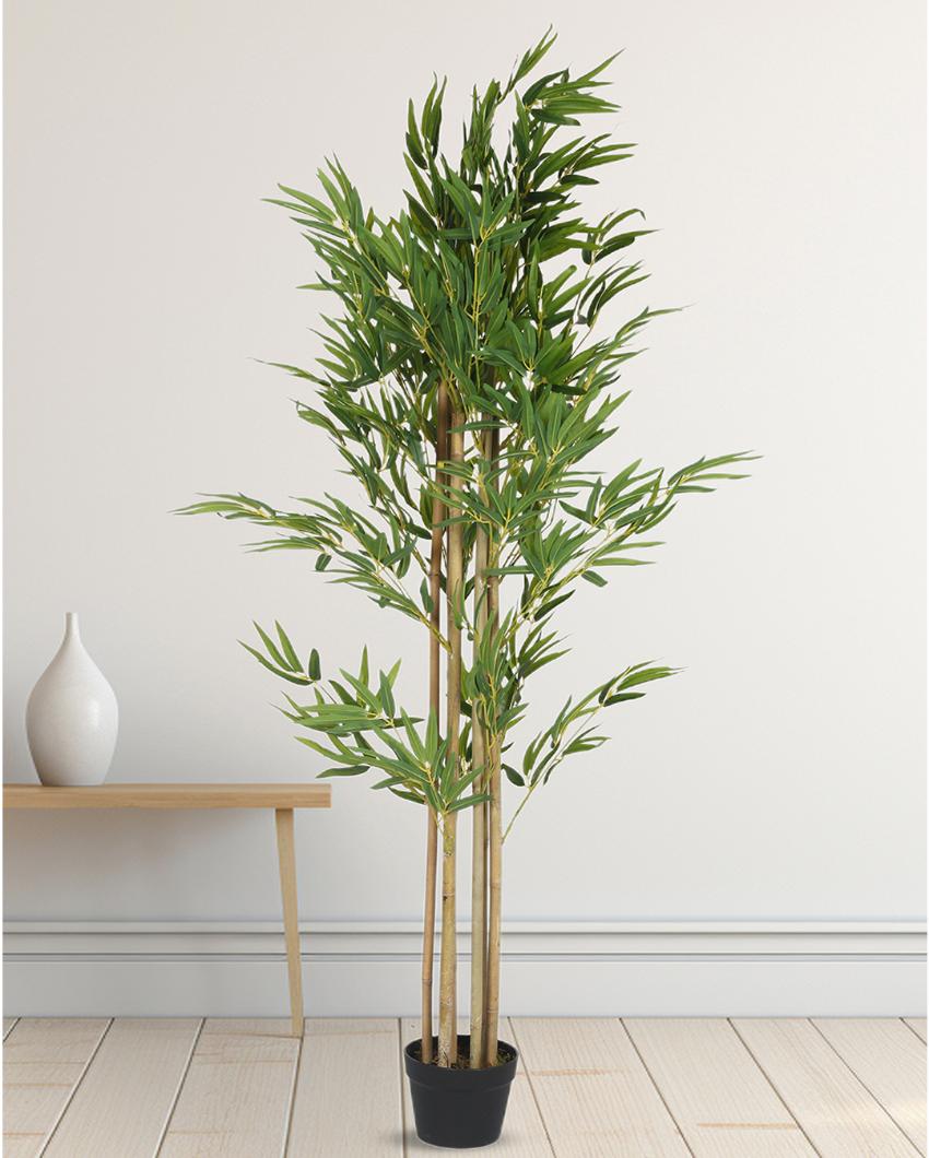 Bamboo Real Touch Artificial Plant with Black Pot | 5 ft