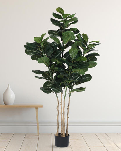 Fiddle Leaf Real Touch Artificial Plant with Black Pot | 6 ft