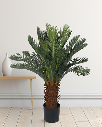 Cycas Artificial Plant with Black Pot | 3 ft