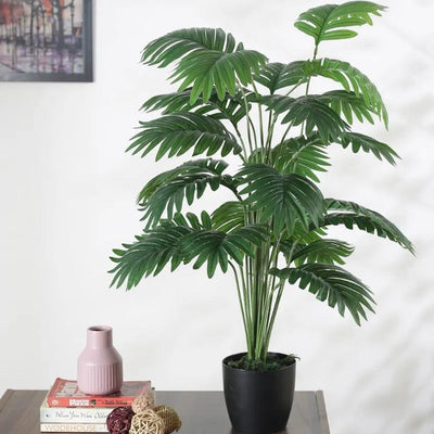 Artificial Areca Palm Plant 26 Leaves For Home Decoring With Black Pot | 33 Inches