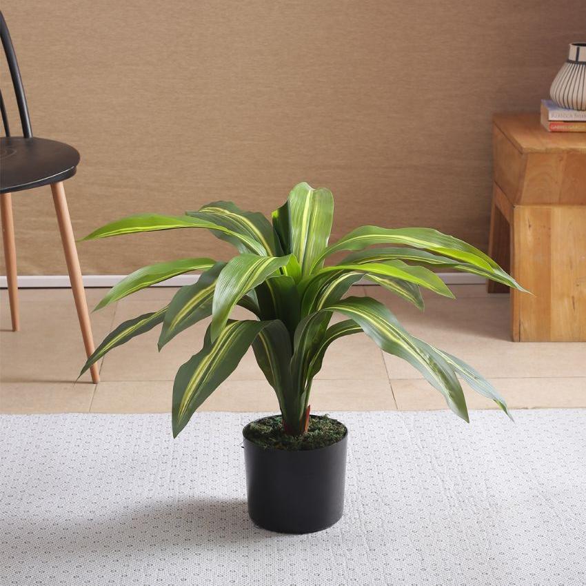 Attractive Artificial Dracaena Plant For Home Décor With Black Pot | 26 Inches