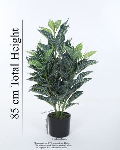 Artificial Real Touch Rubber Plant With Black Pot | 33 Inches