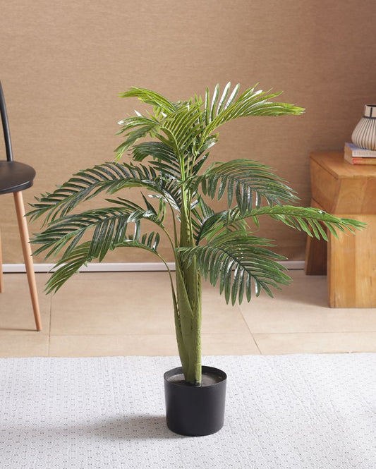 Artificial Areca Palm Plant For Home Décor With Black Pot | 35 Inches