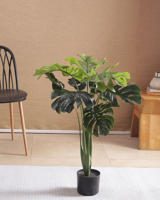Artificial Real Touch Monstera Plant For Home Décor With Black Pot | 35 Inches