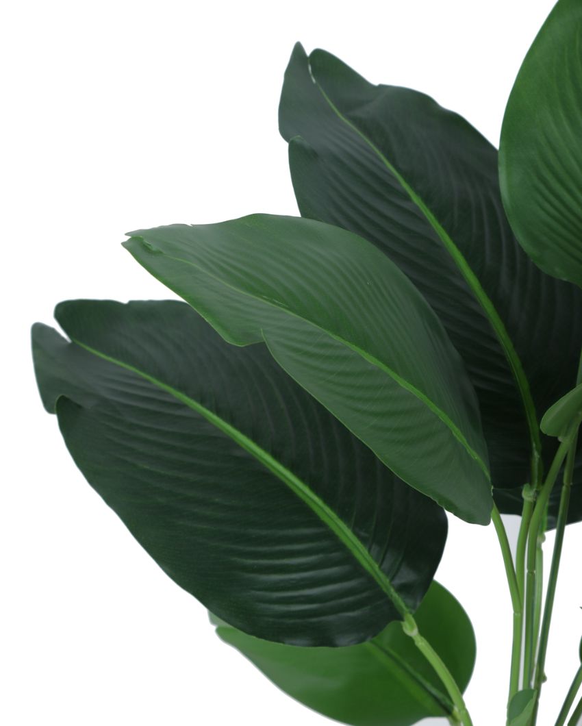 Artificial Banana Plant Mini Bush With Black Pot | 22 Inches