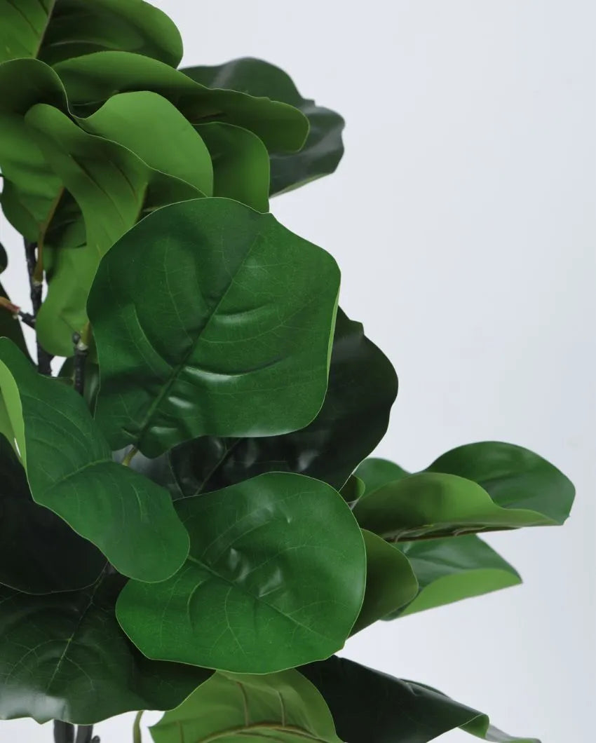 Artificial Fiddle Leaf Fig Plant With Black Pot | 30 Inches