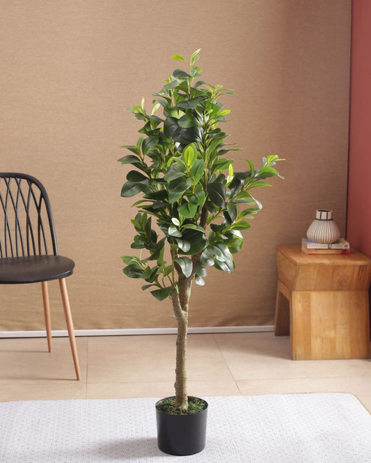 Artificial Fiddle Leaf Fig Plant With Black Pot | 47 Inches