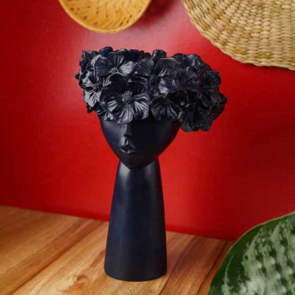 Dame Blanche Ceramic Vase Dark Blue