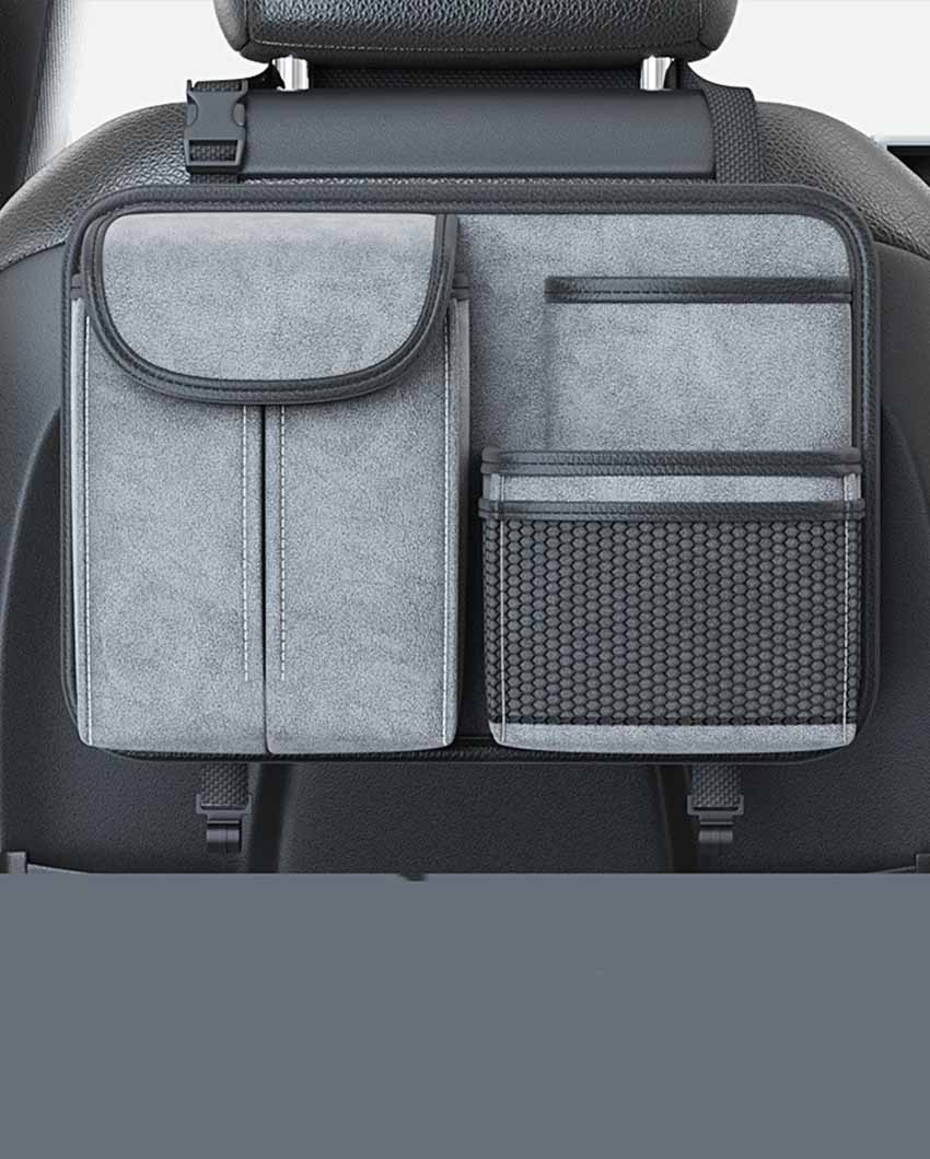 Modern Oxford Cloth Car Back Seat Organizer Grey