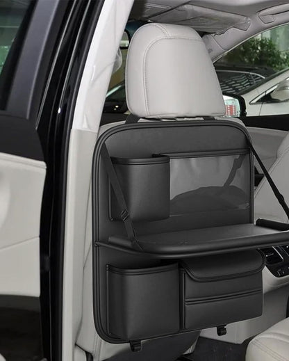 Space-Saving Car Back Seat Organizer With Tray | 8 x 14 x 16 inches