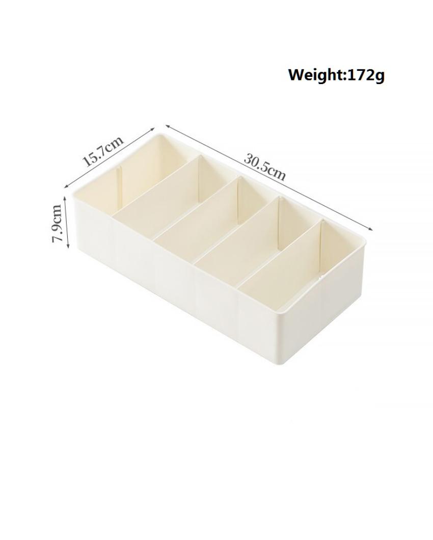 Large Plastic Multi-Purpose Storage Tray with Dividers | Set of 2 | 12 x 6 x 3 inches