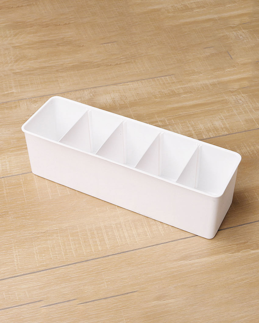 Small Plastic Storage Tray with Dividers | Set of 3 | 11 x 3 x 3 inches