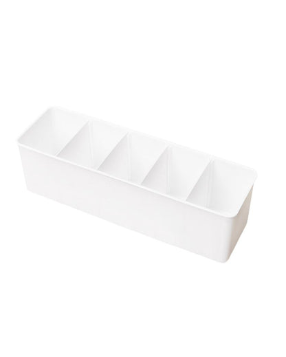 Small Plastic Multi-Purpose Storage Tray with Dividers | Set of 3 | 11 x 3 x 3 inches