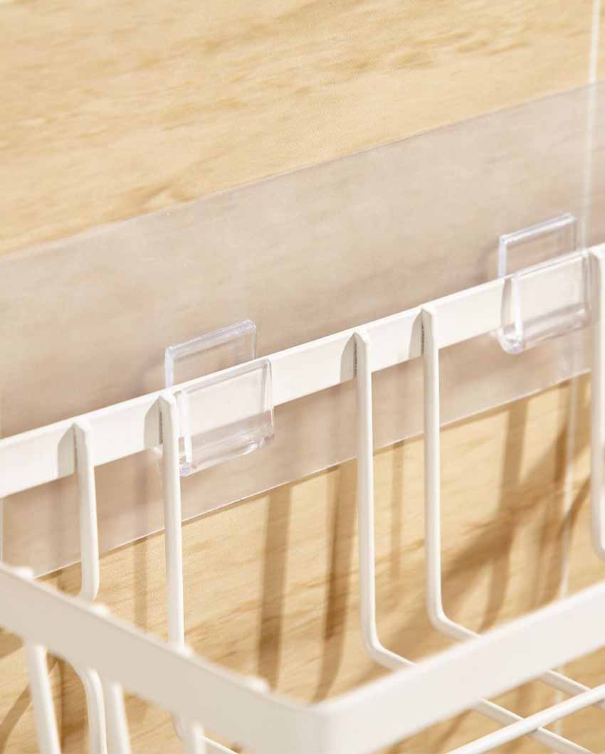 Aesthetic White Metal Wall Mounted Storage Shelf