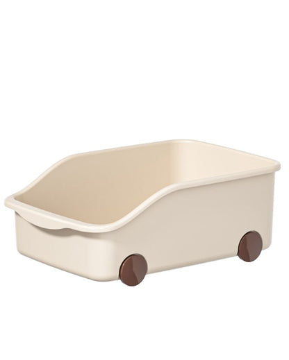 Plastic Utility Basket With Wheels | Set Of 2 | 9 x 13 x 5 inches