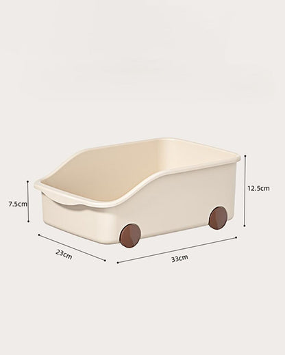 Plastic Utility Basket With Wheels | Set Of 2 | 9 x 13 x 5 inches