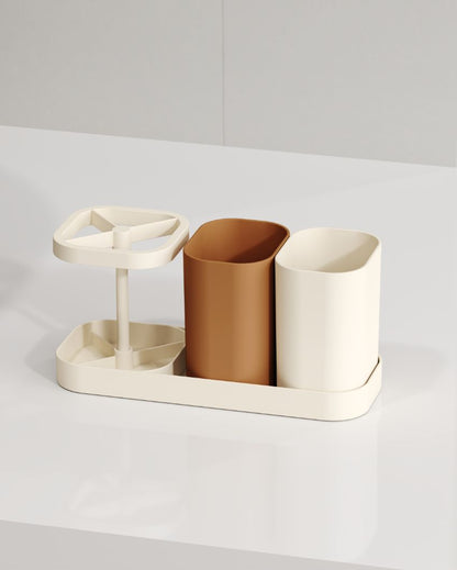 Stylish Plastic Toothbrush Holder | 4 x 3 x 9 inches