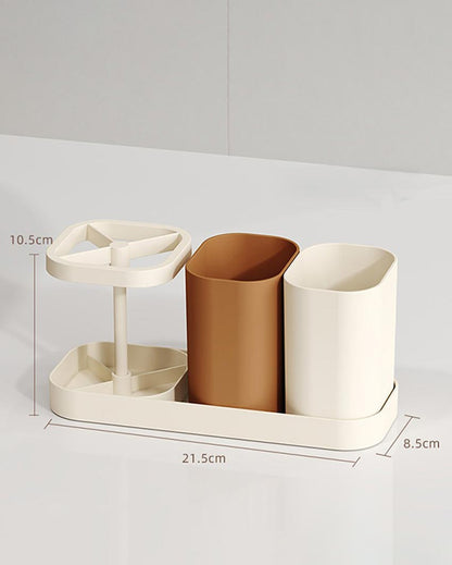 Stylish Plastic Toothbrush Holder | 4 x 3 x 9 inches